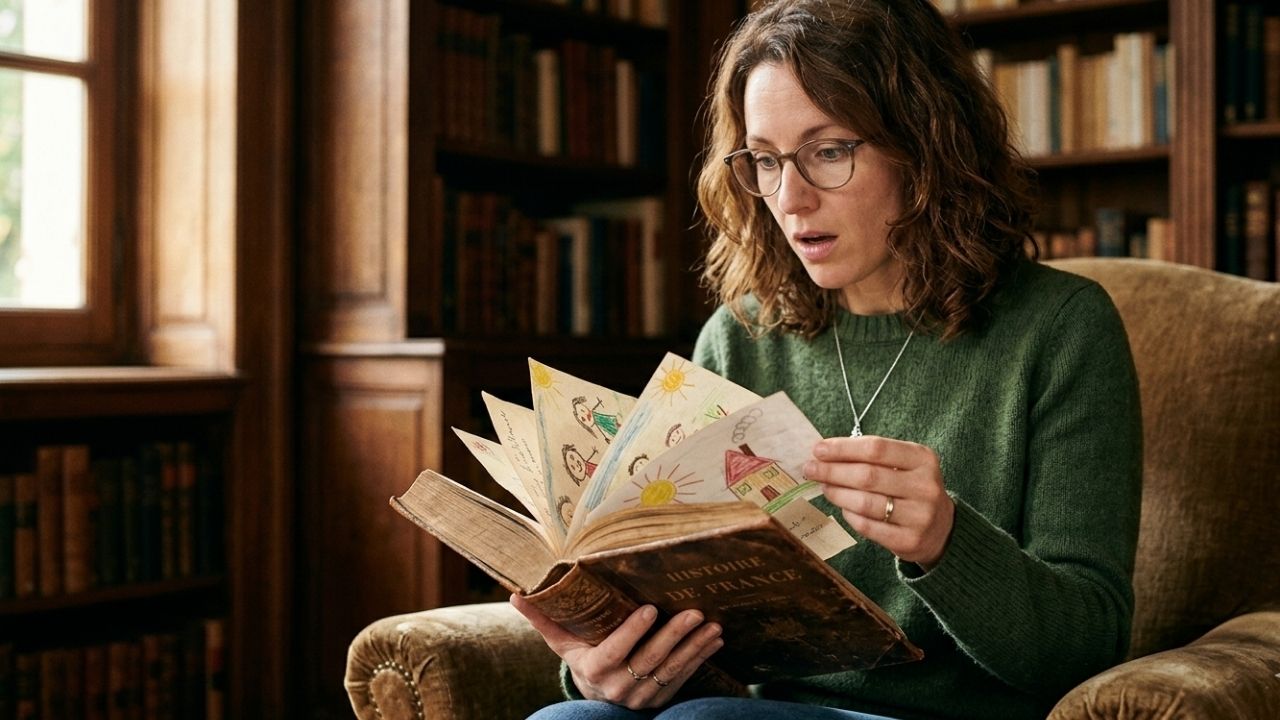 Cette maman découvre des dessins d’enfants cachés dans un vieux livre