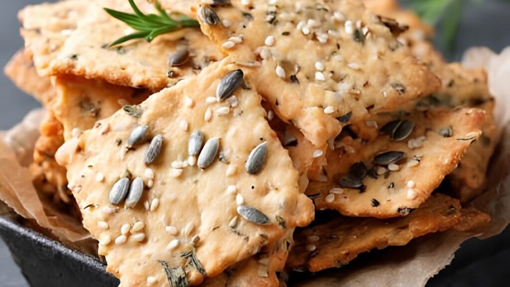Crackers maison au fromage et au sésame