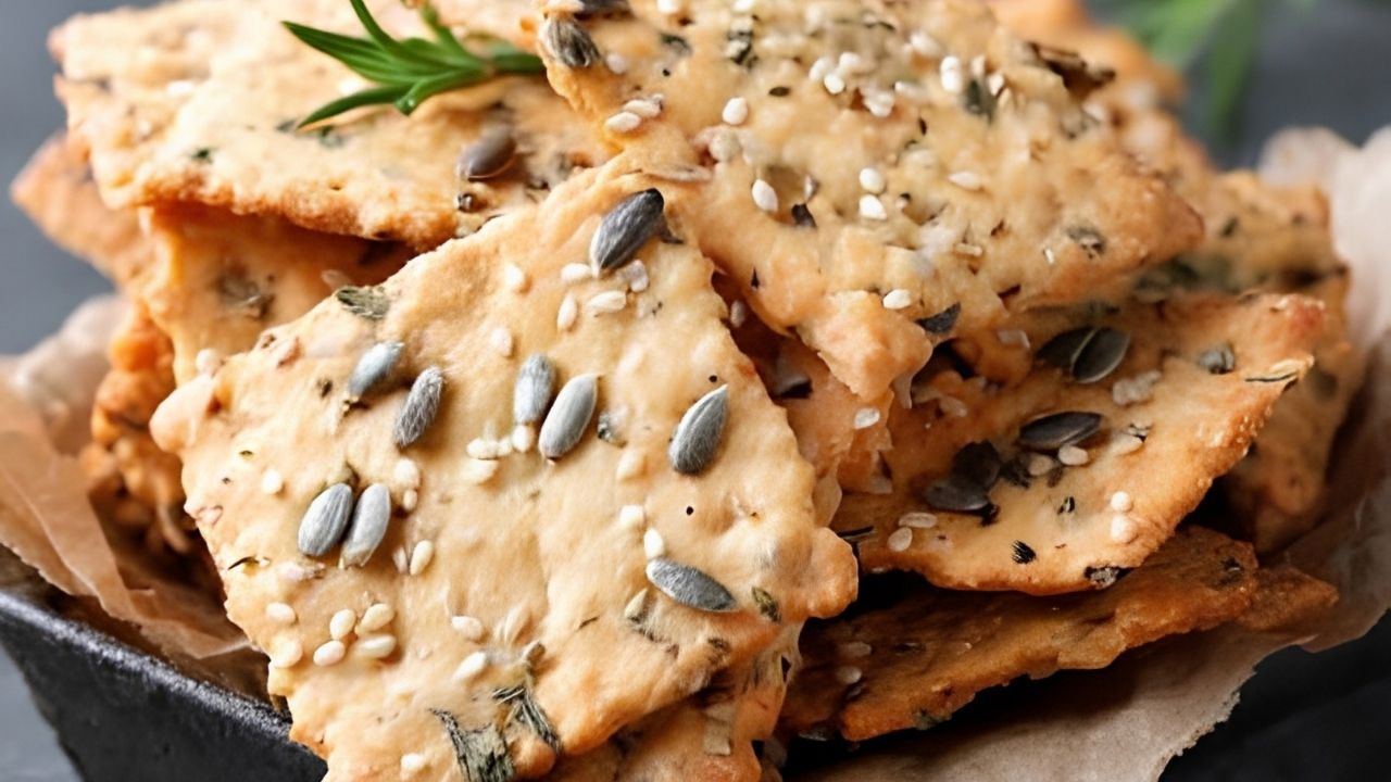 Crackers maison au fromage et au sésame