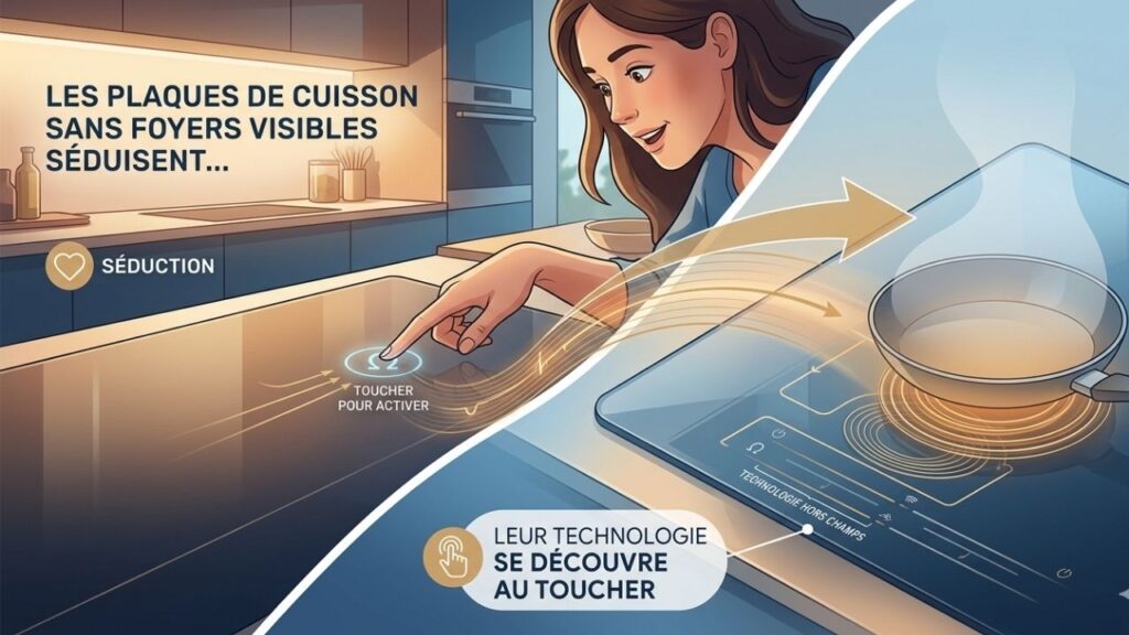 Les plaques de cuisson sans foyers visibles séduisent de plus en plus